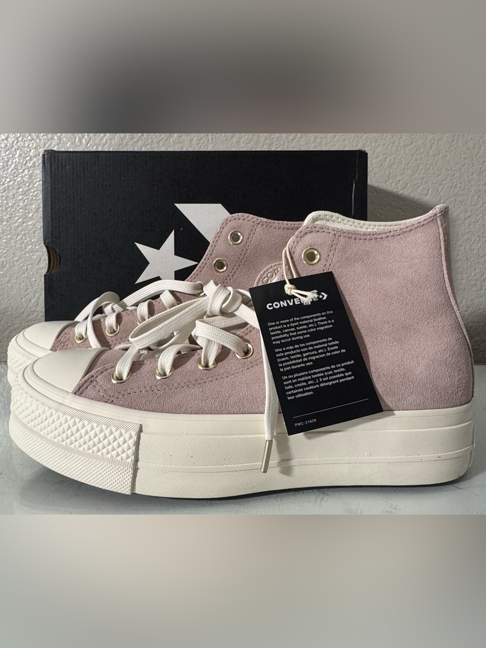 Converse High Top Platform Shoes in Stone Mauve Size 8